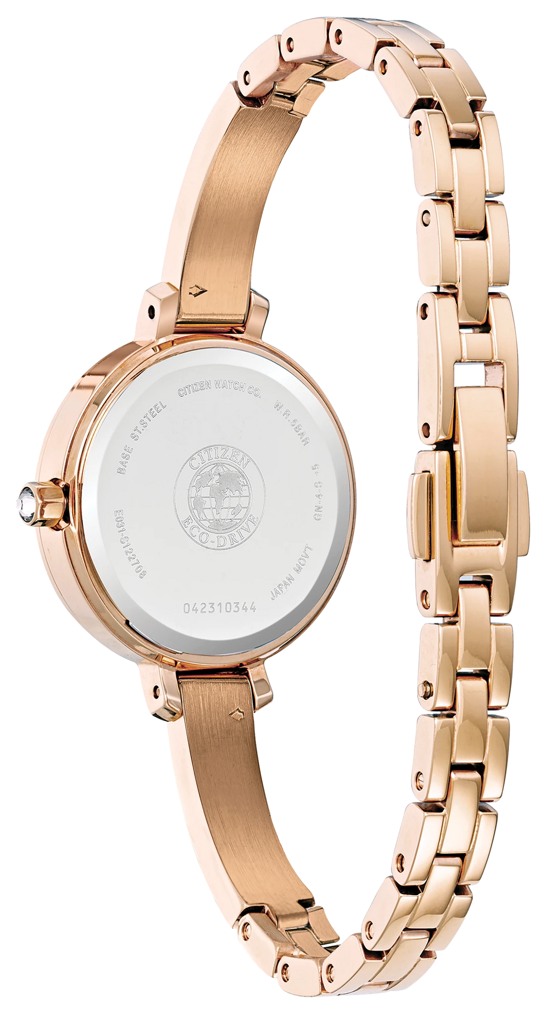 Citizen EM0863-53D Silhouette Crystal bracelet and caseback view