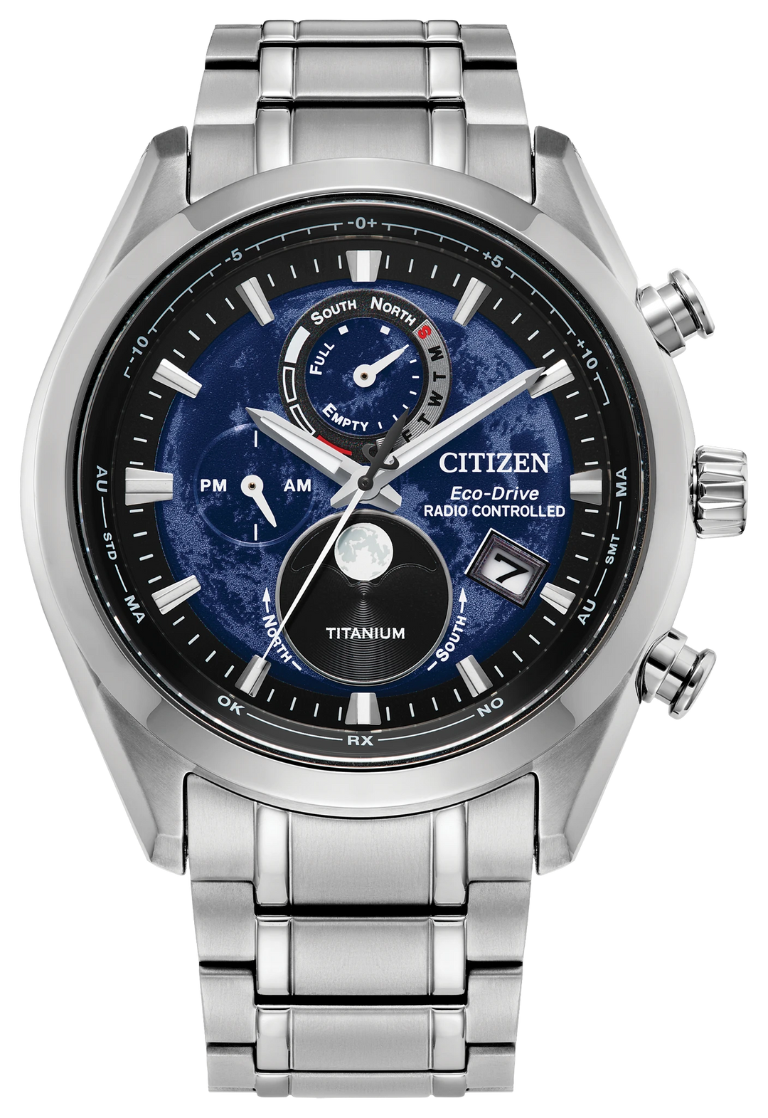 Citizen BY1010-57L Tsuki-yomi A-T blue dial Super Titanium watch – product view 1