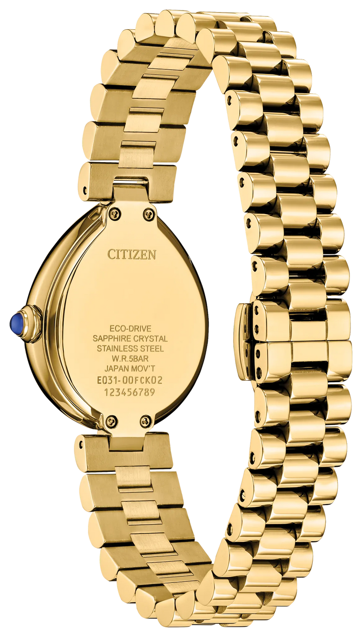 Citizen L Rainell EM1202-50P bracelet and caseback view