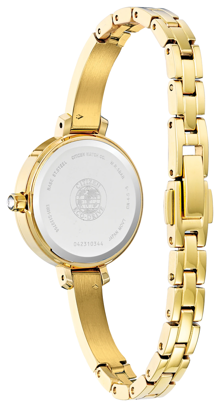 Citizen Silhouette Crystal EM0862-56D caseback and bracelet view