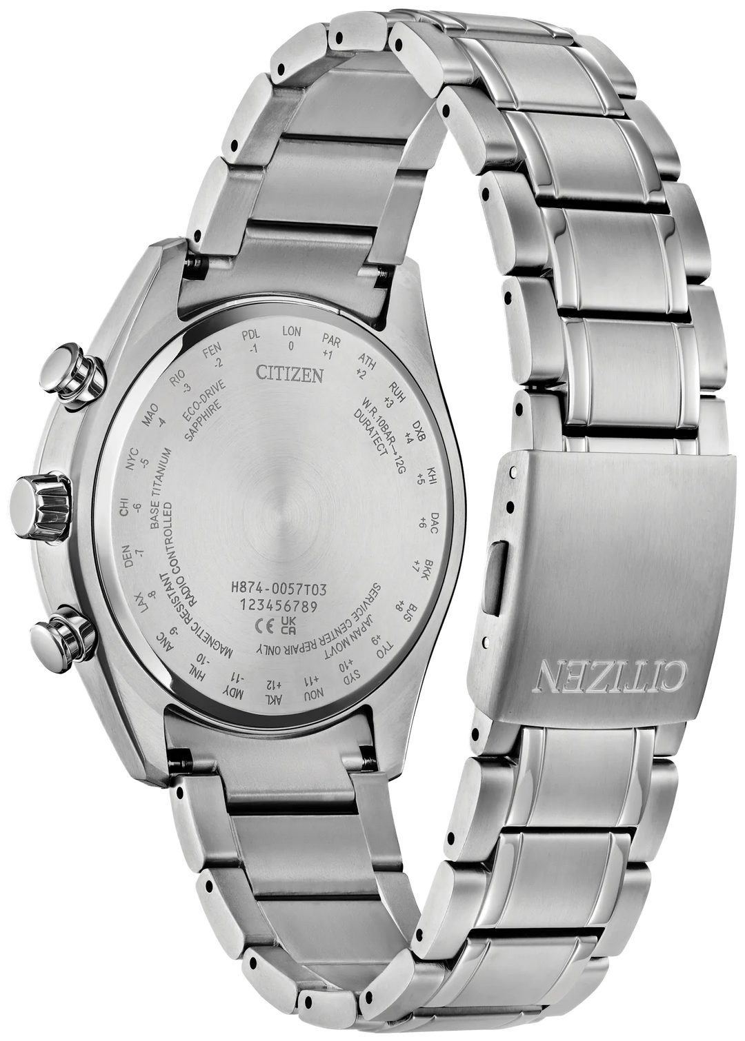 Citizen Tsuki-Yomi A-T BY1010-81Z caseback and bracelet view