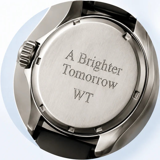 Example personalized watch caseback from the Watch Technicians homepage