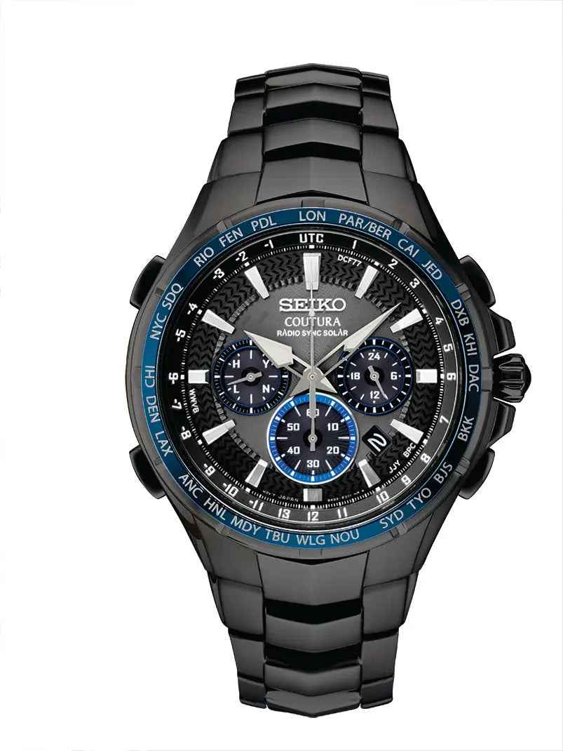 Seiko SSG021 Coutura Radio Sync Solar Chronograph front view
