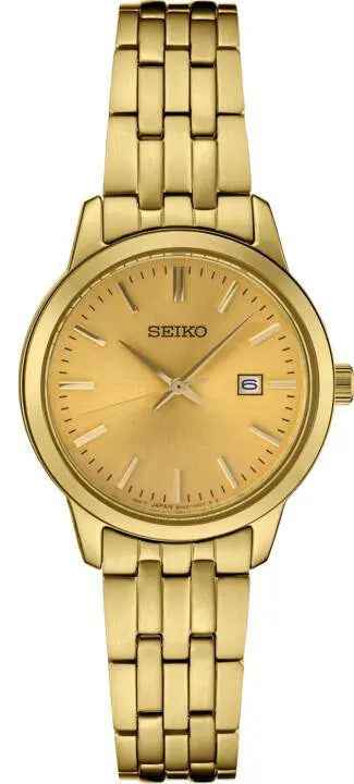 Seiko SUR444 women's gold-tone quartz watch front view