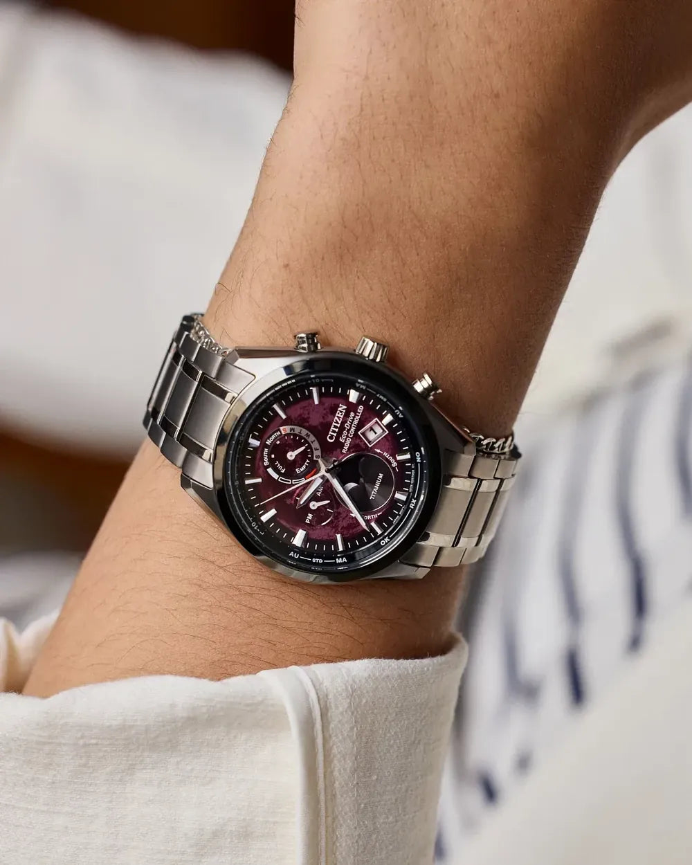 BY1018-55X watch worn on a wrist