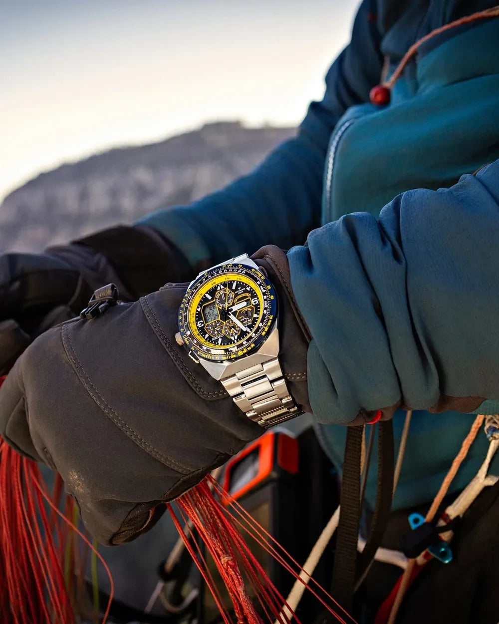 JY8125-54L watch worn on a wrist